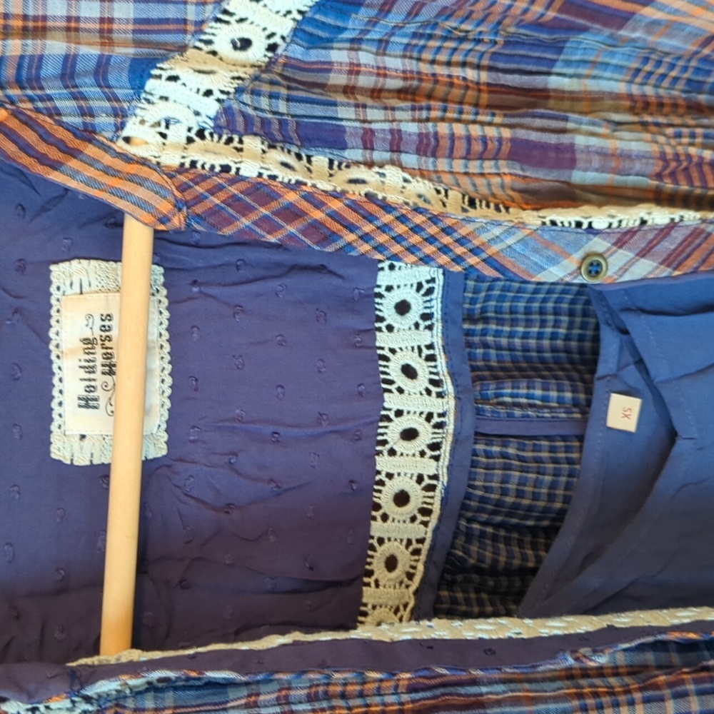 Anthropologie Holding Horses plaid shirt dress size XS - Picture 2 of 12